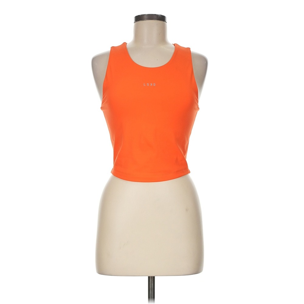 LSKD Womens Orange Activewear Cropped Tank Top WTNK01768 Size Medium - Picture 2 of 16